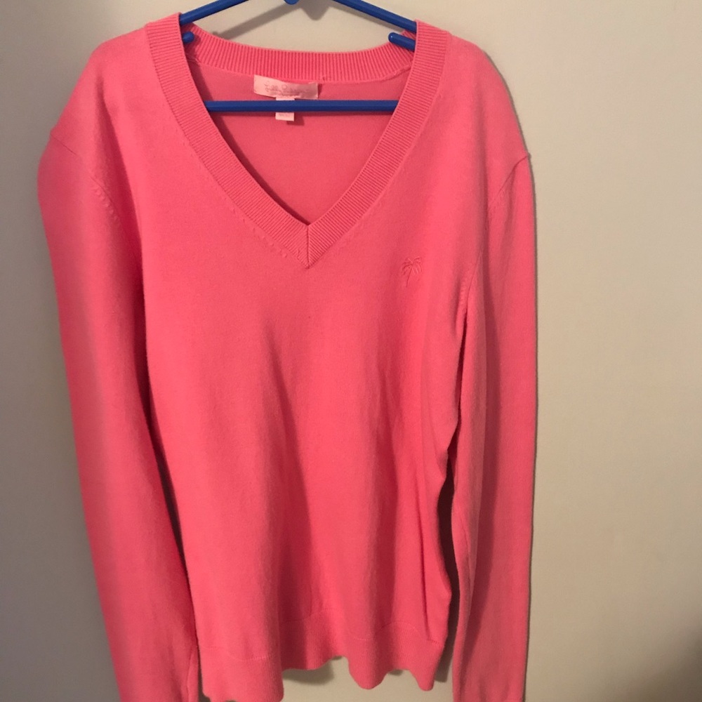 Lilly Pulitzer pink v neck sweater
